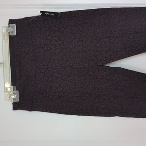 NWT Lord and Taylor leopard print black slacks